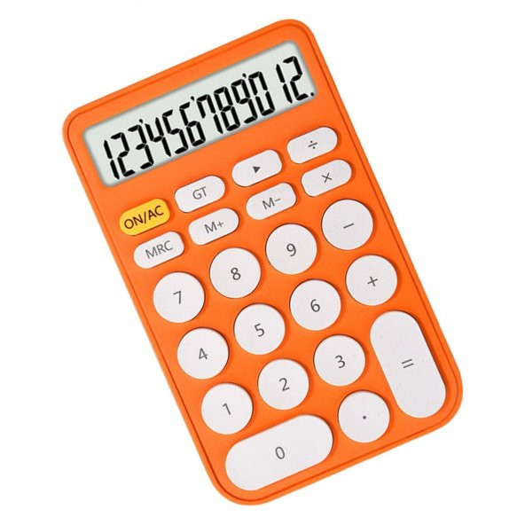 Valkyrie Junno Sevimli Yuvarlak Tuşlu 12 Basamaklı Masaüstü Hesap Makinesi Turuncu
