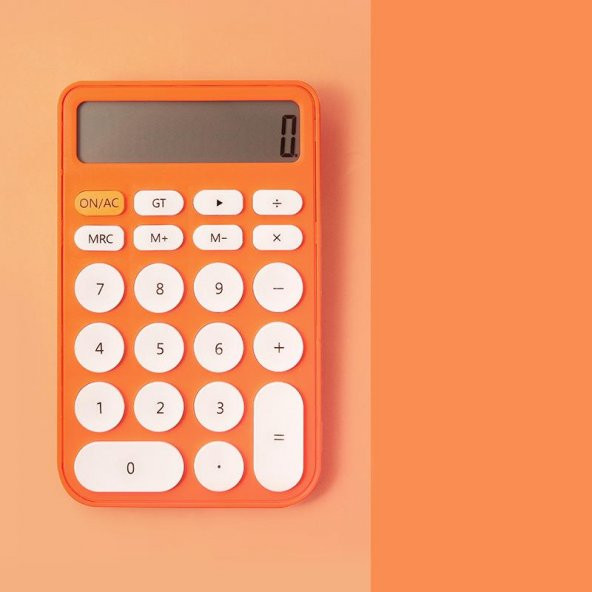 Valkyrie Junno Sevimli Yuvarlak Tuşlu 12 Basamaklı Masaüstü Hesap Makinesi Turuncu - 2