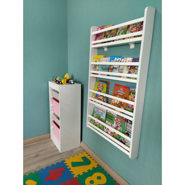 Emdief Home Misafir Çocuk Odası Kitap Rafları 4 Raflı Idea Çocuk Odası Kitap Rafı - 5