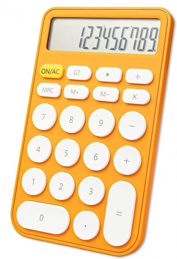Valkyrie Junno Sevimli Yuvarlak Tuşlu 12 Basamaklı Masaüstü Hesap Makinesi Sarı - 5