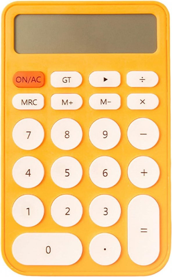 Valkyrie Junno Sevimli Yuvarlak Tuşlu 12 Basamaklı Masaüstü Hesap Makinesi Sarı - 7