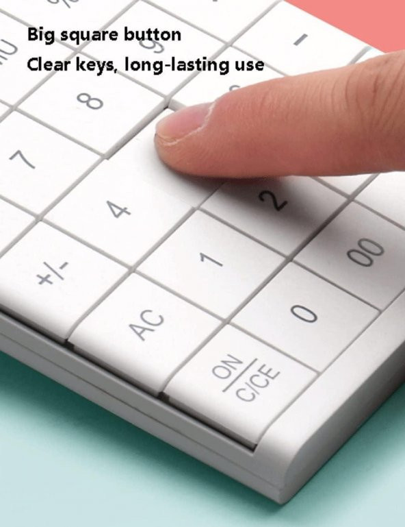 Valkyrie 12 Basamaklı Güneş Enerjili Masaüstü Hesap Makinesi Slim Tasarım Beyaz - 6