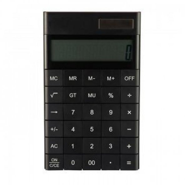 Valkyrie 12 Basamaklı Güneş Enerjili Masaüstü Hesap Makinesi Slim Tasarım Siyah - 5