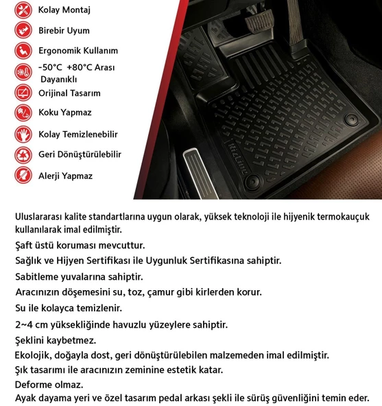 Rizline Hyundai santa fe 3d havuzlu paspas 2013 / 2019 Rizline - 2