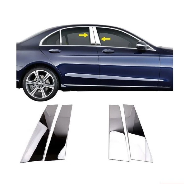 AUTOGP Mercedes w222 kapı direk krom seti 2013+ - Resim 2