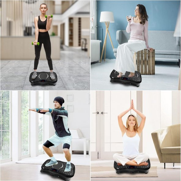 Valkyrie M570 Titreşimli Masaj ve Spor Aleti Vibrating Plate - 2x Direnç Lastiği - Bluetooth USB Bağlantı Speaker - Kumandalı - 4