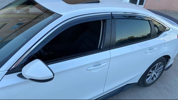 AUTOGP Honda civic fe1 için uyumlu cam rüzgarlığı kromlu 2022+ - 2