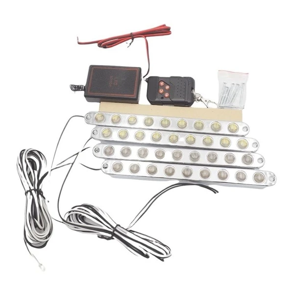 Space 4x9 ledli panjur içi çakar lamba Sarı sarı - Beyaz beyaz 12V/LAPA182-4