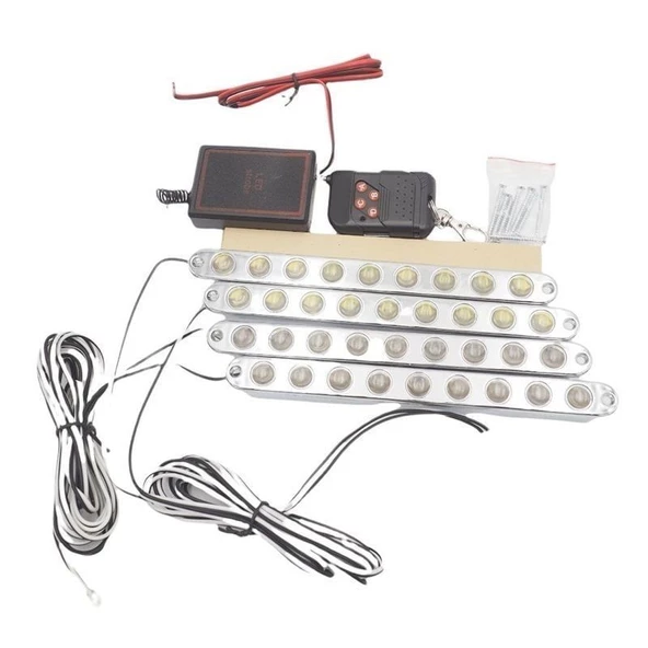 Space 4x9 ledli panjur içi çakar lamba Sarı sarı - Beyaz beyaz 12V/LAPA182-4 - 2