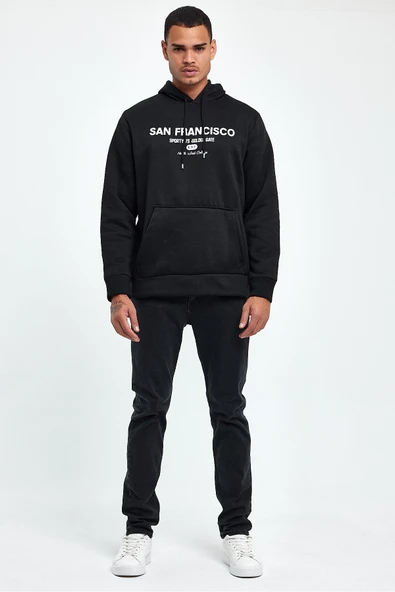 Süperlife Erkek Rahat Kalıp İçi Polarlı 3 iplik San Francisco Swetashırt spr24sw02 ürün görseli 1