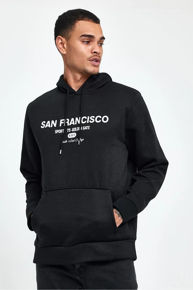 Süperlife Erkek Rahat Kalıp İçi Polarlı 3 iplik San Francisco Swetashırt spr24sw02 - 2