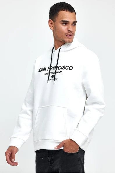 Süperlife Erkek Rahat Kalıp İçi Polarlı 3 iplik San Francisco Swetashırt spr24sw02 - 9