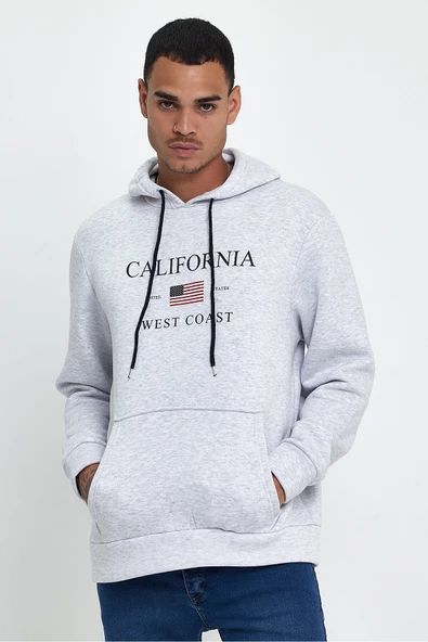 Süperlife Erkek Rahat Kalıp İçi Polarlı 3 iplik Amerikan Baskılı Swetashırt Spr24sw01 - 2