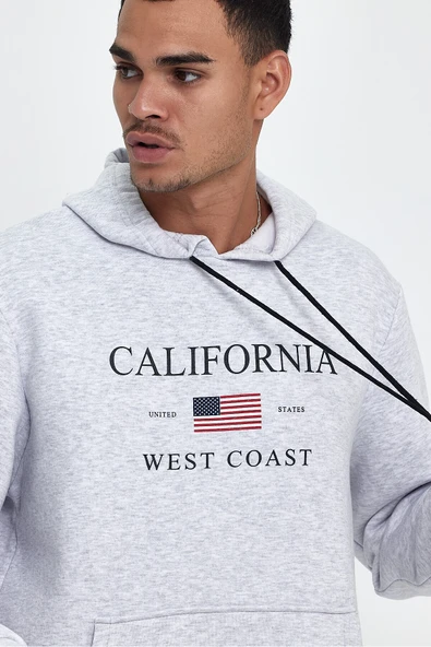 Süperlife Erkek Rahat Kalıp İçi Polarlı 3 iplik Amerikan Baskılı Swetashırt Spr24sw01 - 3