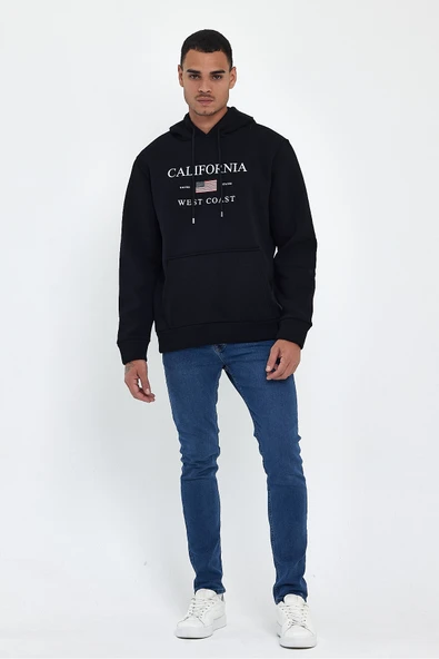 Süperlife Erkek Rahat Kalıp İçi Polarlı 3 iplik Amerikan Baskılı Swetashırt Spr24sw01 - Resim 7