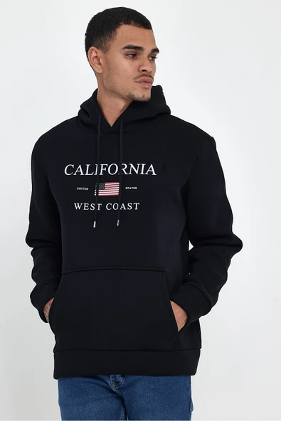 Süperlife Erkek Rahat Kalıp İçi Polarlı 3 iplik Amerikan Baskılı Swetashırt Spr24sw01 - Resim 9