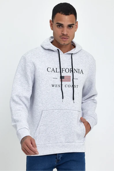 Süperlife Erkek Rahat Kalıp İçi Polarlı 3 iplik Amerikan Baskılı Swetashırt Spr24sw01 - 4