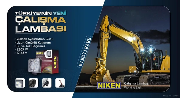 NİKEN Çalışma lambası ledli kare 22-27w 16 ledli niken - 4