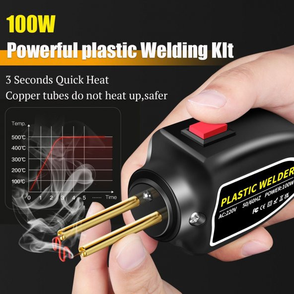 Valkyrie 100W Çantalı 600 Uçlu Plastik Kaynak Makinesi Araba Tampon LED Işıklı XCER-110 - 4
