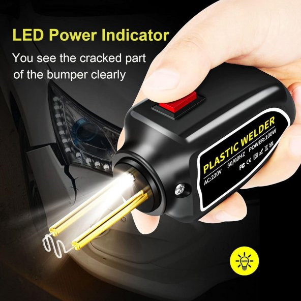 Valkyrie 100W Çantalı 600 Uçlu Plastik Kaynak Makinesi Araba Tampon LED Işıklı XCER-110 - 8