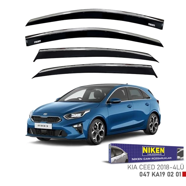 NİKEN Kia ceed cam rüzgarlığı kromlu 2018+ niken