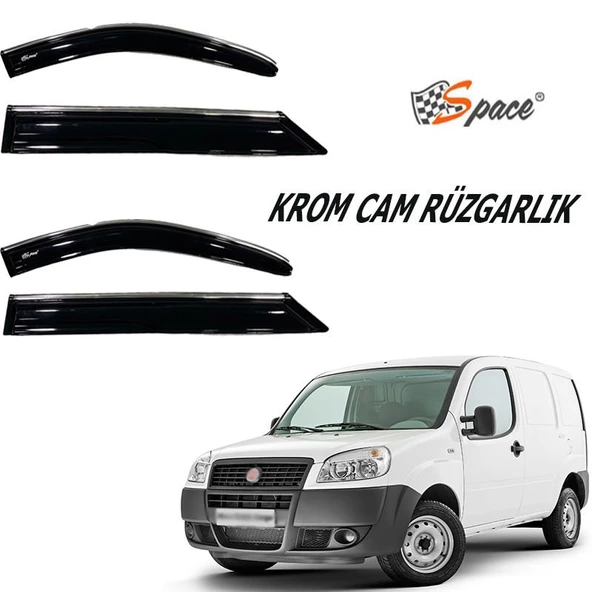 Space Fiat doblo 1 cam rüzgarlığı kromlu 2li / CARU464
