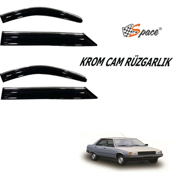 Space Renault 9 Krom cam rüzgarlığı 1.2mm  4lü / CARU442 ürün görseli 1