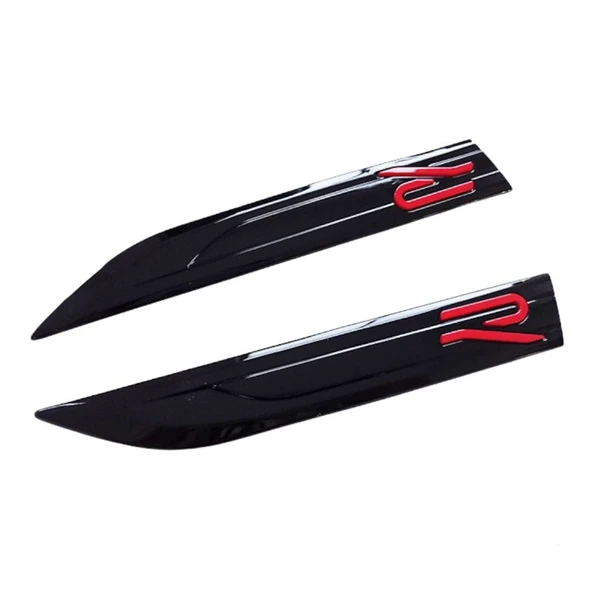  Golf 8 2li çamurluk arması siyah-kırmızı / YACI166