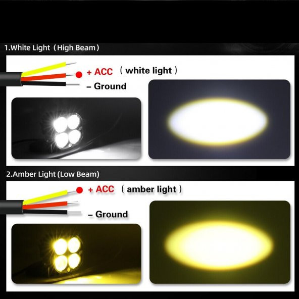 Off Road 3 inç Beyaz ışık Kare Spot Çalışma Ve Sis Lambası 1 ADET - 4