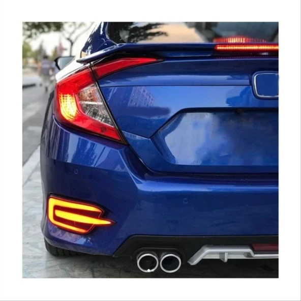 AUTOGP Honda civic fc5 uyumlu turbo spoiler si ışıklı boyasız 2016+ - Resim 3