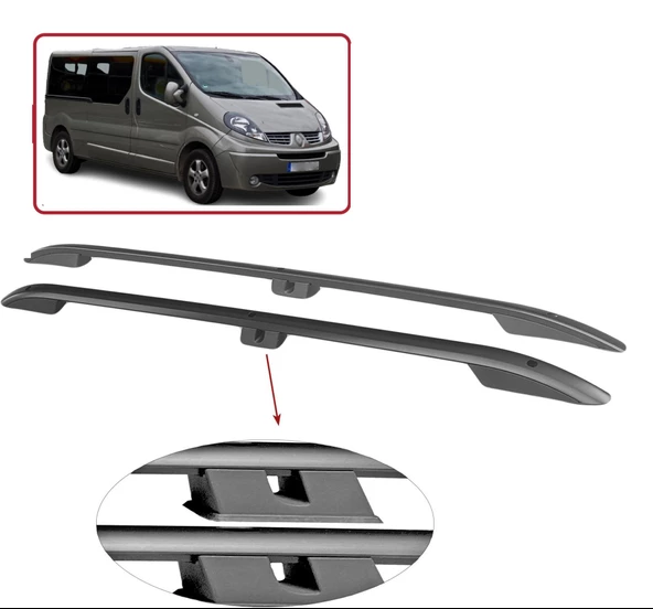 NİKEN Renault trafic tavan çıtası port bagaj taşıyıcı kısa siyah 2001 / 2014