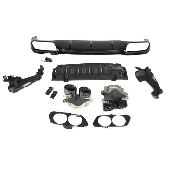 AUTOGP Mercedes w213 e53 arka difüzör ve egzoz seti siyah çıta - Resim 2