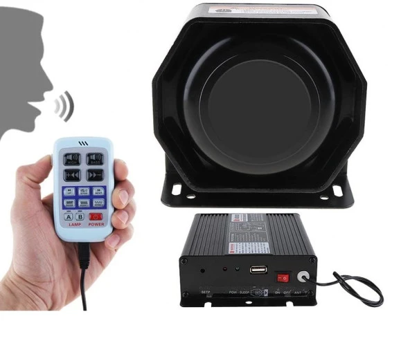 Profesyonel uzaktan kumandalı polis siren 200W - mini siren - 2