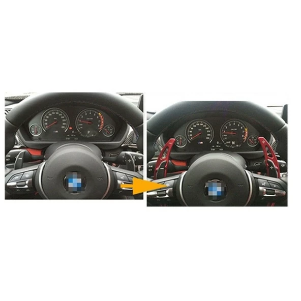 AUTOGP Bmw F10 m5 direksiyon f1 vites kulakçık paddle shift kırmızı - 2
