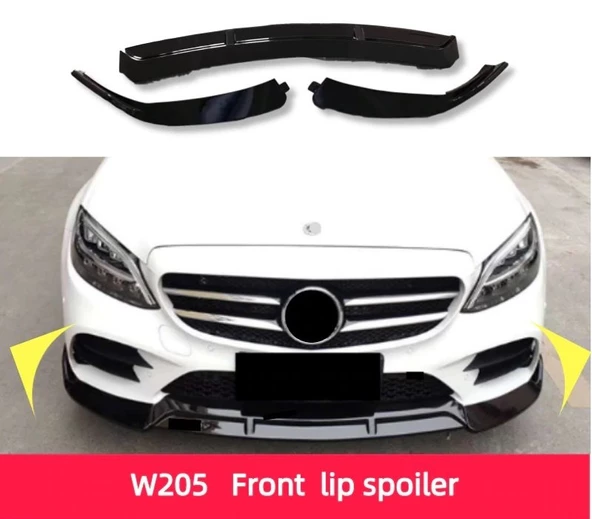 AUTOGP Mercedes w205 ön tampon altı lip 3 parça kulaklı 2019+ c class