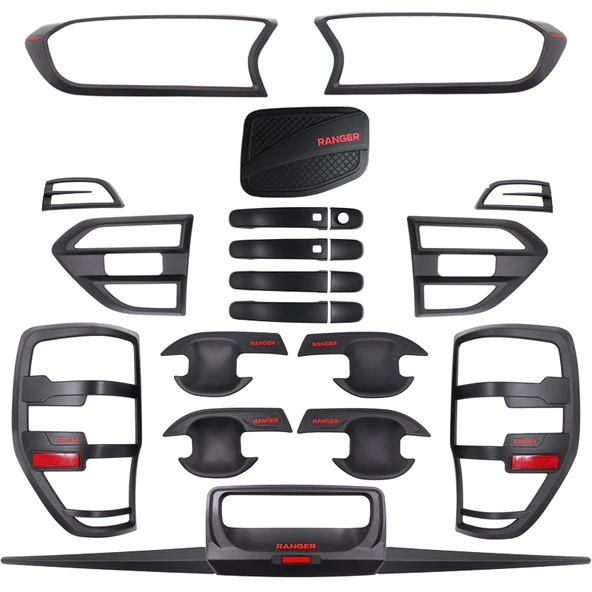 AUTOGP Ranger t8 kaplama seti dış siyah full 2019+