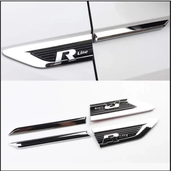 Space Vw  R-line çamurluk logosu arması amblemi 4 adet KIRMIZI - 2