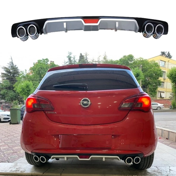 AUTOGP Opel corsa e difüzör arka tampon eki 4 egzoz çıkışlı