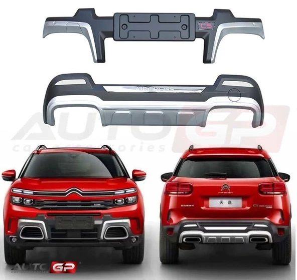 AUTOGP Citroen C5 Aircross ön arka tampon koruması difüzör 2019+