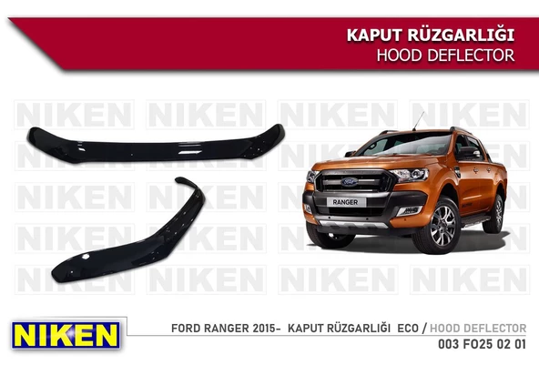 NİKEN Ranger t7 kaput rüzgarlığı koruyucu 2016+
