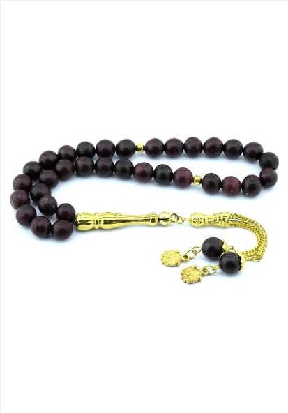 Doğal Kan Ağacı Bloodwood Tesbih El İşi Püsküllü Tesbih Modeli - 2