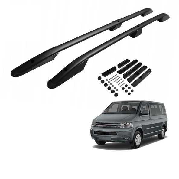 NİKEN Vw transporter  t5 t6 t7 t8 tavan çıtası port bagaj taşıyıcı uzun siyah 2004 / 2024 ürün görseli 1