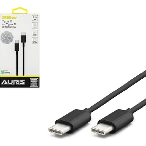 AURIS KABLO PD USB TYPE-C 3,0 25W 1,2MT ARS-CB18