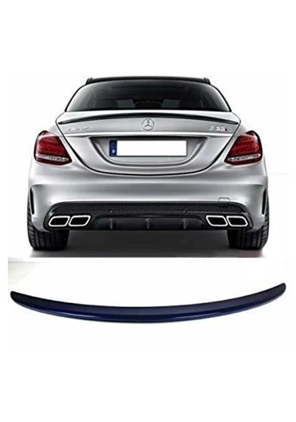 Mercedes w205 bagaj üstü spoiler amg 2015+ c180 siyah boyalı