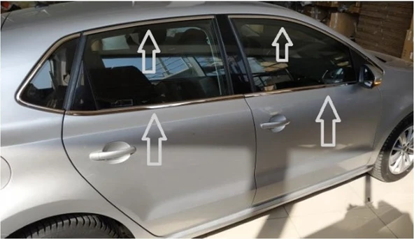 AUTOGP Vw polo 6r 6c cam çerçevesi kenar çıtası krom tamtur 2009 / 2018 14 parça