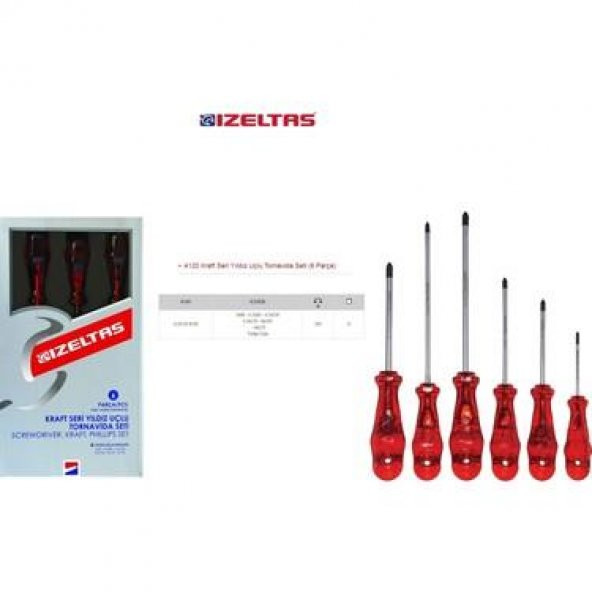 İzeltaş Kraft Seri Yıldız Uçlu Tornavida 6 Lı Takım 4120008106