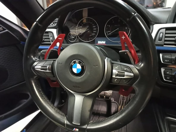 AUTOGP Bmw f30 m direksiyon f1 vites kulakçık paddle shift kırmızı - 3