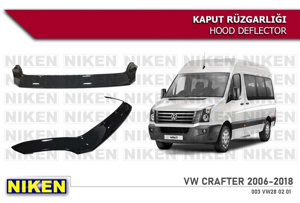 NİKEN Vw volt crafter kaput rüzgarlığı koruyucu 2006 / 2018