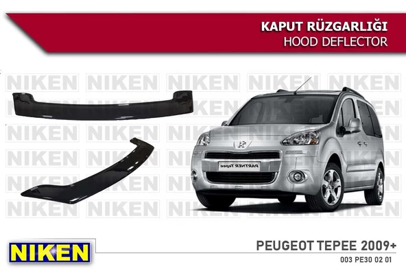 Peugeot partner tepee kaput rüzgarlığı koruyucu 2009+