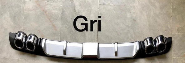 AUTOGP Renault clio symbol arka tampon difüzörü gri 4 çıkış plastik - 2